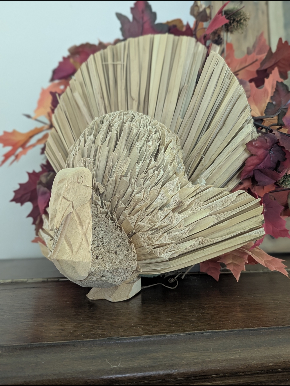Handmade Wooden Turkey Decor Centerpiece Thanksgiving